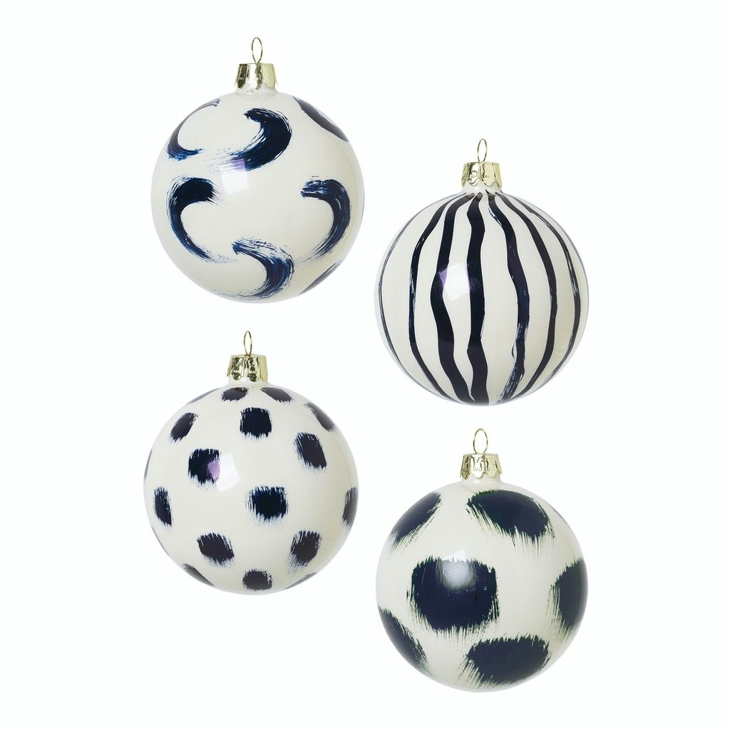 7 Ferm Living Christmas Glass Ornaments Blue
