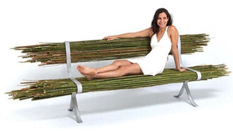 Denne benken er et godt eksempel på hvordan bambus kan brukes på en enkel måte.