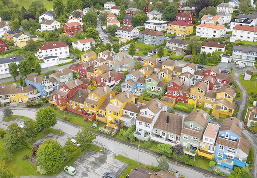 Nabolag i forskjellige husfarger