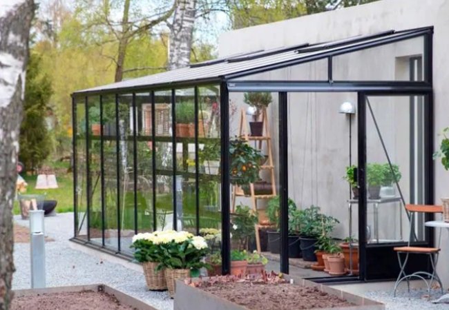 Vægdrivhus fra Willab Garden på 7,2 kvadratemter 