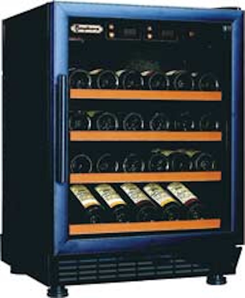 Sort vinkøleskab med styring af temperatur