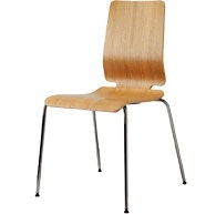 Stolen er lavet af egetræsfinér