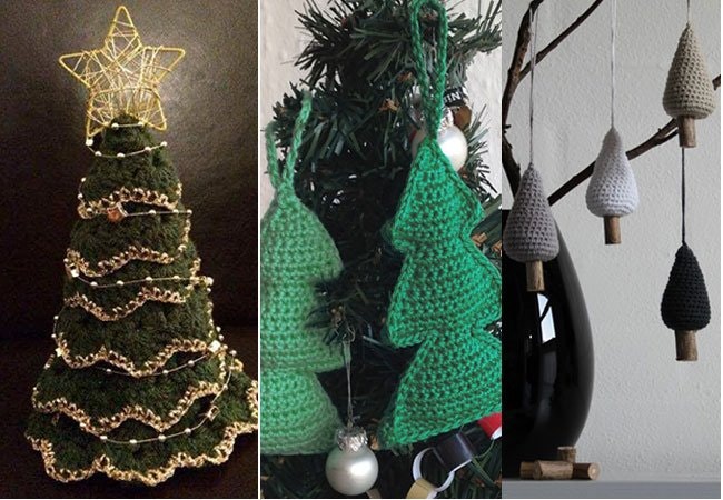 Hæklede juletræer forskellige juletræer til jul | idényt