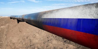 en rørledning med russisk gas
