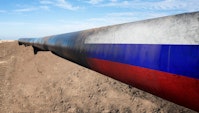 en rørledning med russisk gas