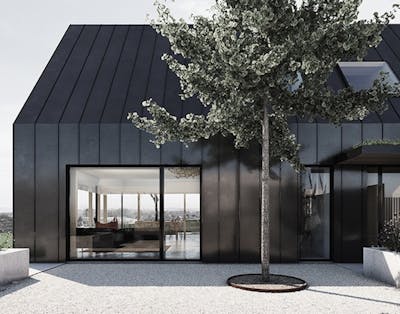 arkitektur på nyt hus i sort